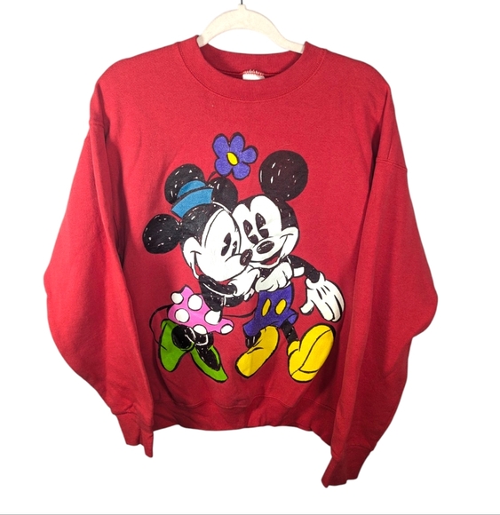 Vintage 1990s Walt Disney Mickey & Co. Mickey Minnie Mouse Crewneck Size Large - Picture 1 of 7